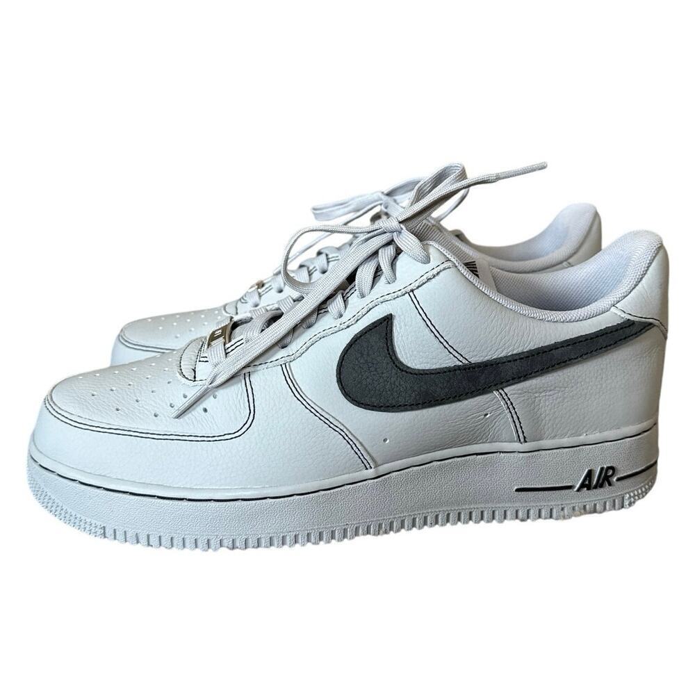 NWOB Mens Nike Leather Air Force 1 Low Wolf Grey Black Size 11